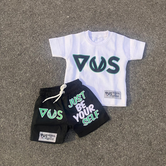 JBY Windbreaker Short Set - Black/Green