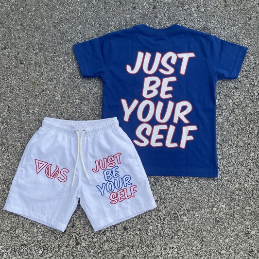 JBY Windbreaker Short Set - White/Red/Blue