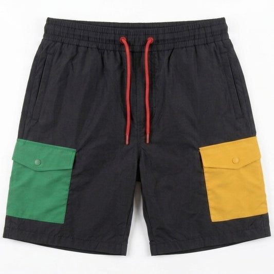 VHS Color Block Windbreaker Shorts
