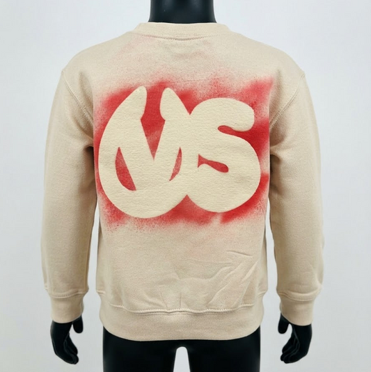VS Logo Sweatshirt - Bone/Red