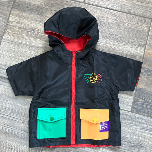 VHS Color Block Reversible Windbreaker Jacket