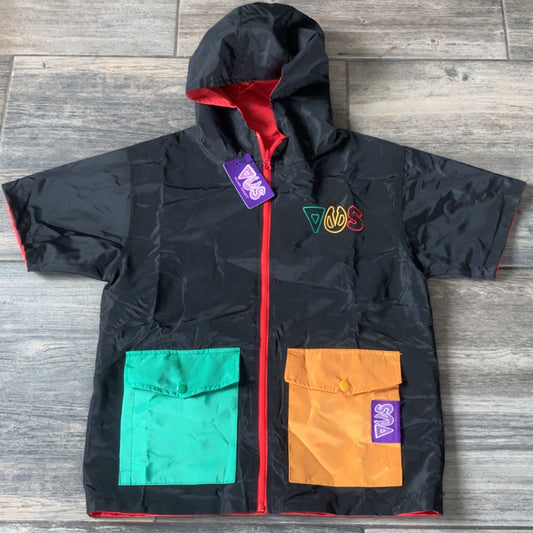 VHS Color Block Reversible Windbreaker Jacket
