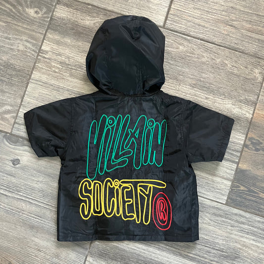 VHS Color Block Reversible Windbreaker Jacket