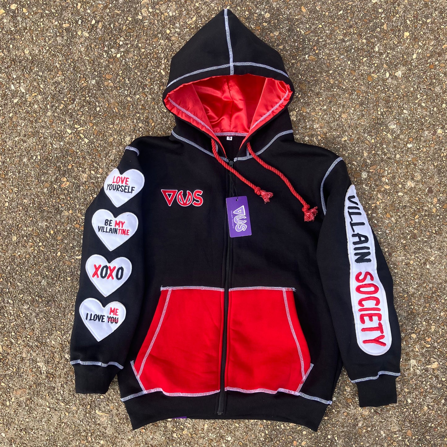 Villain University Hoodie - Valentine Edition - Black (Adults)