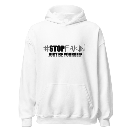 Stop Fakin’ JBY Hoodie - White - Printed